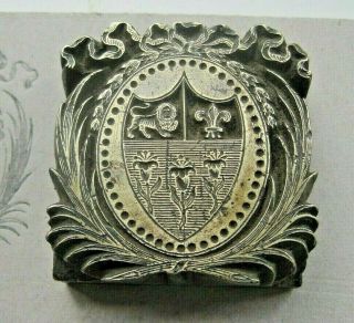 Bookbinding: Antique Brass Armorial Stamp Of Eton College