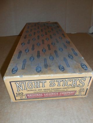 Antique General Store Display Candy Box Night Sticks Licorice National Co