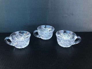 Antique Signed P & B Brilliant Cut Crystal Coffee Tea Cups.  A18