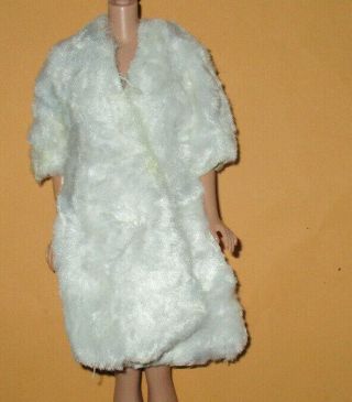 Vintage Barbie Peggy Maddie Clone Size " White Fake Fur Long Coat "
