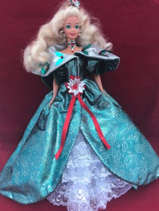 1995 Happy Holidays Christmas Barbie Doll.  No box gently played with 2