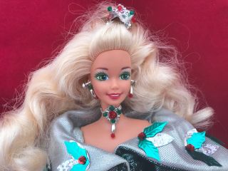 1995 Happy Holidays Christmas Barbie Doll.  No box gently played with 3