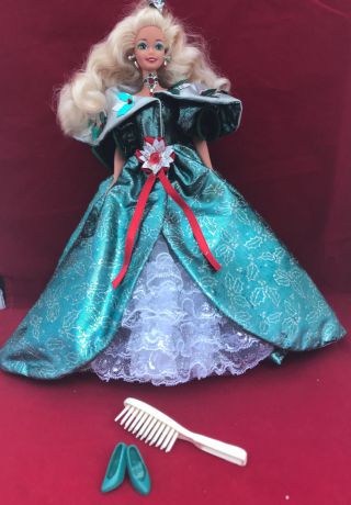 1995 Happy Holidays Christmas Barbie Doll.  No box gently played with 4