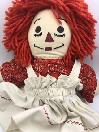 Vintage Raggedy Ann Collector Vintage Cloth Doll Toy Large 20” 2