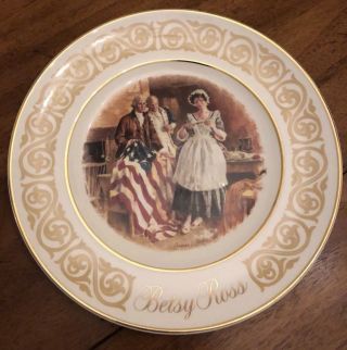 Avon Betsy Ross Plate 1973 Patriot Flag Maker With Founding Members Of Congress