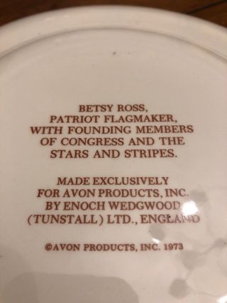 Avon Betsy Ross Plate 1973 Patriot Flag maker With Founding Members Of Congress 4