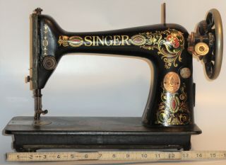 Antique 1918 Singer Manufacturing Red Eye Model 66 Treadle Sewing Machine Head