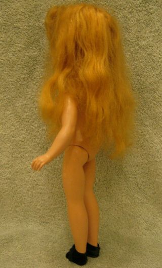 Vintage 1950 ' s Unmarked Hard Plastic Blond Hair,  Blue Eyed Doll 14 