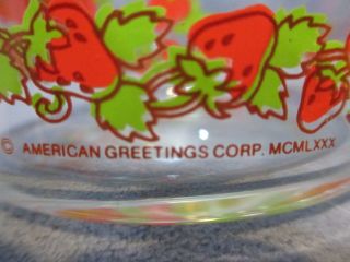 Vintage Anchor Hocking American Greetings Glass Jar Canister Strawberry 5 1/2 