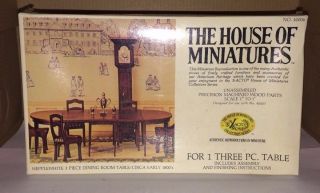 1/12 Hepplewhite 3 Piece Table Kit 40006 The House Of Miniatures Open Complete