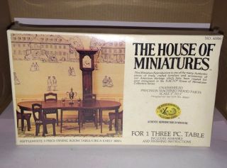 1/12 HEPPLEWHITE 3 PIECE TABLE KIT 40006 THE HOUSE OF MINIATURES OPEN COMPLETE 2