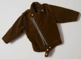 Barbie Doll Clothes Ken Fashion Avenue Brown Suede Motorcycle Jacket Style Cute
