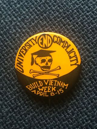 Vintage Build Vietnam Week Campaign Pin Button 005