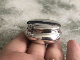 Fine Lovely Vintage 1920 Sterling Silver Pill Snuff Box 11g 2