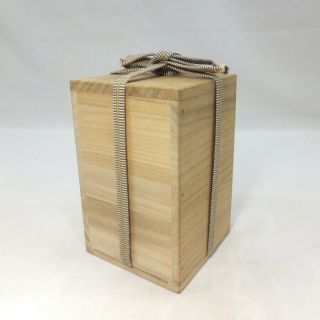 A385: Japanese Wooden Storage Box For Bottle Or Flower Vase Made From Kiri.