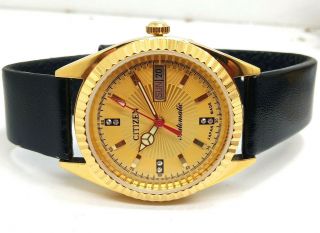 Vintage Citizen Automatic Men Gold Plated Japan Made Moment No.  8200 Run Order.