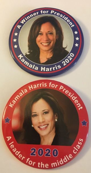 Two 3 " Kamala Harris Presidential 2020 Campaign Pins