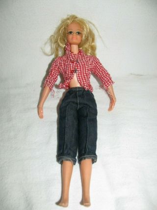Vintage 1968 Mattel Long Blonde Hair Barbie With Brown Eyes Twist Waist & Wrists