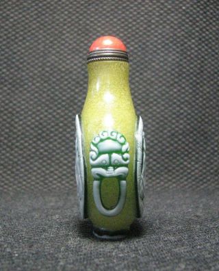 Tradition Chinese Glass Carve Horse Head Design Snuff Bottle///////. 4