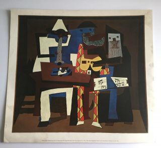 Pablo Picasso,  Three Muscicians Vintage Poster 1971 Museum Of Modern Art,  Ny