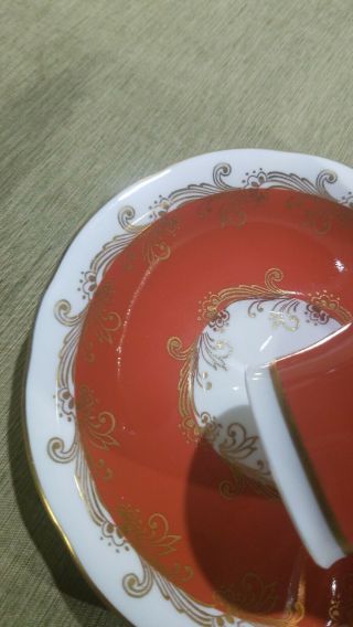VINTAGE AYNSLEY FINE ENGLISH BONE CHINA TEA CUP AND SAUCER,  ORANGE AND GOLD 4