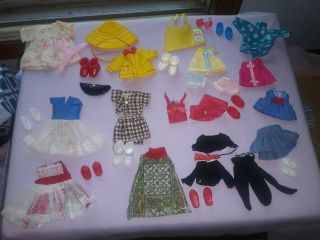 Doll Clothes 20pcs & 9pr Shoes,  Purses,  Barbie,  Remco,  Japan,  Hong Kong,  Tammy