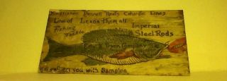 Wooden Fishing Postcard,  Edw.  K.  Tryon Company,  Imperial Steel Rods etc.  1900 2