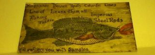 Wooden Fishing Postcard,  Edw.  K.  Tryon Company,  Imperial Steel Rods etc.  1900 3
