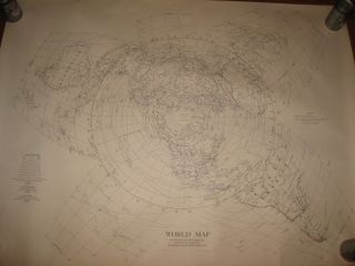 1943 Issue Us Geological Survey World Map 48 " X 36 " Vintage Ww2 Era