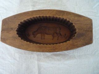 Large Hinged Butter Print Butter Stamp Butter Pat Mold - Cow Design Kitchenalia