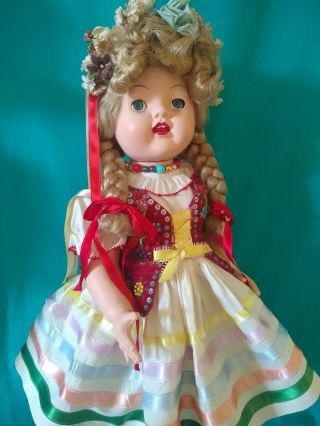 Vintage 20 " Doll In Polish Costume/poland