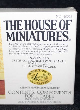 X - ACTO The House Of Miniatures “QUEEN ANNE TILT TOP TABLE CIRCA1725 - 1760” 40008 4
