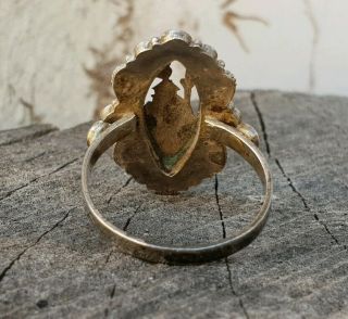 ANTIQUE/VINTAGE HANDCRAFTED H/M 1000 SILVER VERY UNUSUAL RING 4
