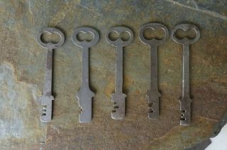 Five Flat Antique Mortise Lock Skeleton Keys Antique Door Keys 3