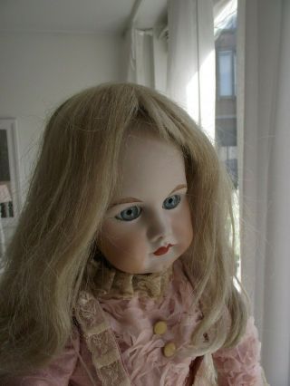 Antique Blonde Straight Hair Wig For A 25/26/27 " Jumeau,  Bru,  Bebe Doll