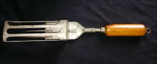 Antique Ice Pick Tool For Ice Cubes,  Maple Handle Great Patina 1930s