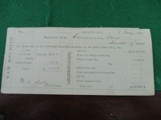 1870 Pickens County (south Carolina) Tax Receipt