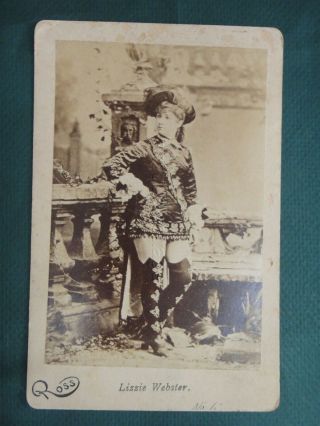 Antique Stage Actress And Singer Lizzie Webster In Costume Cabinet Photograph