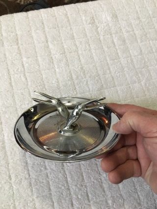 Unusual Safety Ashtray Vintage/antique Chrome Plated Made In Usa