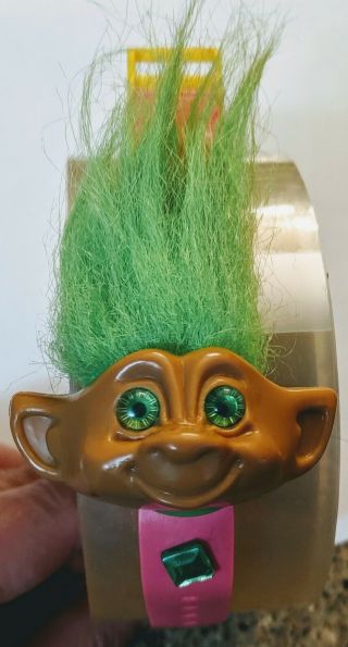 Vintage 1992 Ace Treasure Troll Watch Green And Yellow Lcd Troll Doll Kids Watch