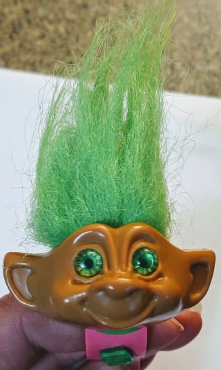 Vintage 1992 Ace Treasure Troll Watch Green And Yellow LCD Troll Doll Kids Watch 5