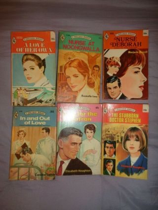 6 Vintage Harlequin Romance Novel Doctor Nurse Paperback Books - Red Edge