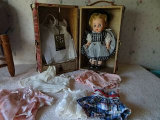 Vintage Arranbee Littlest Angel Doll With Trunk,  Tag & Wardrobe