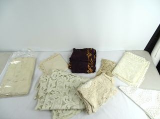 Antique & Vintage Lace Crochet Doilies Inc Embroidered Table Runner Cloths (1)