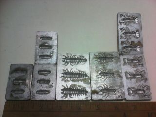 Vintage Group Of 7 Fishing Lure Mold In With