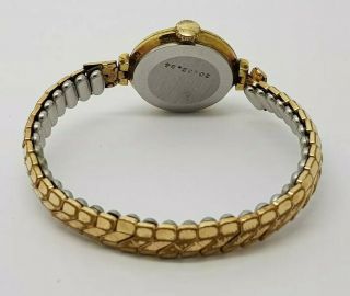 EVERITE Ladies Gold Tone Vintage Hand Wind Watch Expandable Strap Swiss Made 5