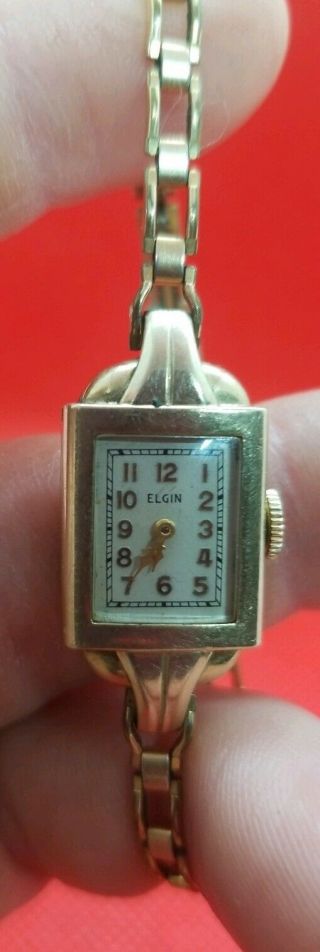 Vintage Ladies Elgin 7 Jewels 10k Gold Filled Watch