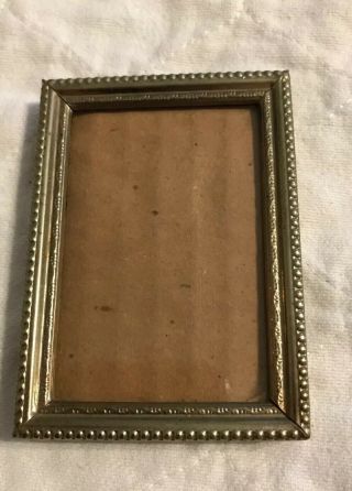 Vintage Gold Brass Metal Emboss Detail Photo Picture Frame 2.  5 " X 3.  5 "