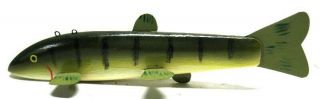 Vintage Lawrence Bethel Perch Hand Signed Fish Spearing Decoy Ice Fishing Lure