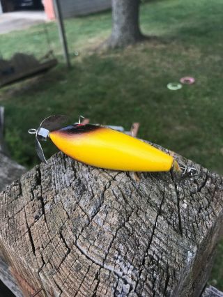 VINTAGE WOOD NEAL SPINNER TOUGH COLOR LURE 3